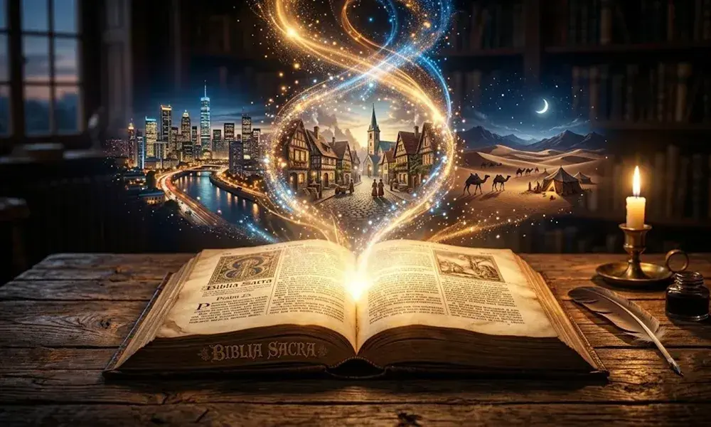 Glowing magic from Holy Bible